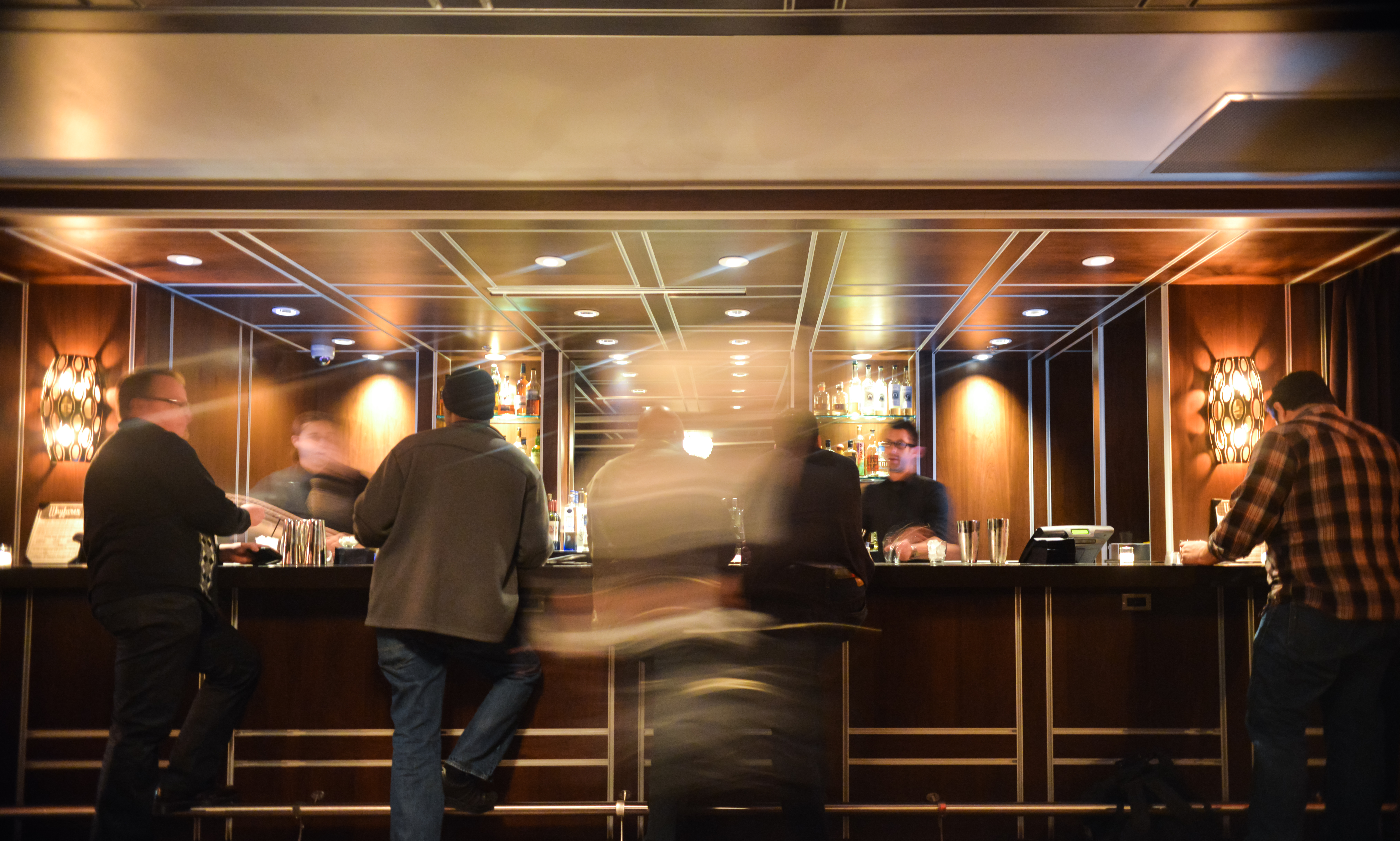 Guests enjoying hotel lounge